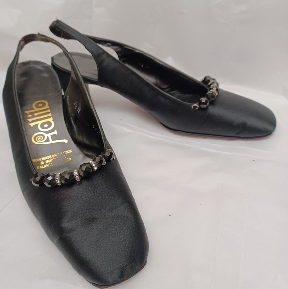 Adlib black sling back kitten heel size 8.5 - Picture 8 of 12
